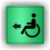 Piktogram - VOZÍČKÁŘI- INVALIDA ŠIPKA V LEVO