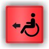 Piktogram - VOZÍČKÁŘI- INVALIDA ŠIPKA V LEVO