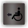 Piktogram - VOZÍČKÁŘI- INVALIDA ŠIPKA V LEVO