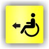 Piktogram - VOZÍČKÁŘI- INVALIDA ŠIPKA V LEVO