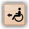 Piktogram - VOZÍČKÁŘI- INVALIDA ŠIPKA V LEVO