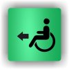 Piktogram - VOZÍČKÁŘI- INVALIDA ŠIPKA V LEVO