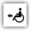 Piktogram - VOZÍČKÁŘI- INVALIDA ŠIPKA V LEVO