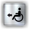 Piktogram - VOZÍČKÁŘI- INVALIDA ŠIPKA V LEVO