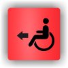 Piktogram - VOZÍČKÁŘI- INVALIDA ŠIPKA V LEVO