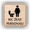 Cedule wc ženy personál – plast (piktogram)