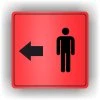 Cedule muži v levo – plast (piktogram)