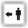 Cedule muži v levo – plast (piktogram)