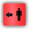 Cedule muži v levo – plast (piktogram)