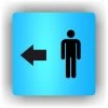 Cedule muži v levo – plast (piktogram)