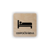 Cedule odpočívárna postel | Piktogram (čtverec)