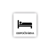 Cedule odpočívárna postel | Piktogram (čtverec)