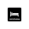 Cedule odpočívárna postel | Piktogram (čtverec)