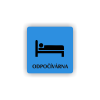 Cedule odpočívárna postel | Piktogram (čtverec)