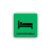 Cedule odpočívárna postel | Piktogram (čtverec)