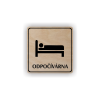 Cedule odpočívárna postel | Piktogram (čtverec)