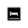 Cedule odpočívárna postel | Piktogram (čtverec)