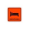 Cedule odpočívárna postel | Piktogram (čtverec)