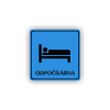 Cedule odpočívárna postel | Piktogram (čtverec)