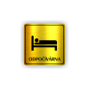 Cedule odpočívárna postel | Piktogram (čtverec)