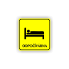 Cedule odpočívárna postel | Piktogram (čtverec)