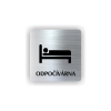 Cedule odpočívárna postel | Piktogram (čtverec)