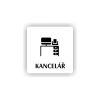 Cedule kancelář-stůl s PC | Piktogram (čtverec)