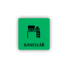 Cedule kancelář-stůl s PC | Piktogram (čtverec)