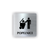 Cedule popelnice postava házející odpad | Piktogram (čtverec)
