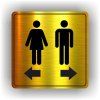 Cedule ženy do leva muži do prava – plast (piktogram)