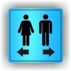 Piktogram - ŽENY DO LEVA MUŽI DO PRAVA