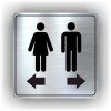 Cedule ženy do leva muži do prava – plast (piktogram)