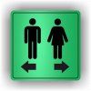 Cedule muži do leva ženy do prava – plast (piktogram)