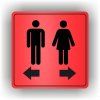 Cedule muži do leva ženy do prava – plast (piktogram)