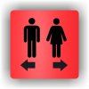 Cedule muži do leva ženy do prava – plast (piktogram)