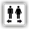 Cedule muži do leva ženy do prava – plast (piktogram)