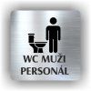 Cedule wc muži personál – plast (piktogram)