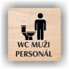 Cedule wc muži personál – plast (piktogram)
