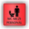 Cedule wc muži personál – plast (piktogram)