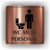 Cedule wc muži personál – plast (piktogram)