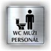 Cedule wc muži personál – plast (piktogram)