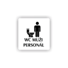Cedule wc muži personál | Piktogram (čtverec)