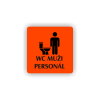 Cedule wc muži personál | Piktogram (čtverec)