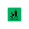Cedule wc muži personál | Piktogram (čtverec)