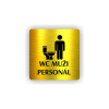 Cedule wc muži personál | Piktogram (čtverec)