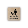 Cedule wc muži personál | Piktogram (čtverec)