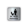 Cedule wc muži personál | Piktogram (čtverec)