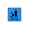 Cedule wc muži personál | Piktogram (čtverec)