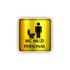 Cedule wc muži personál | Piktogram (čtverec)