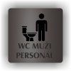 Cedule wc muži personál – plast (piktogram)
